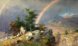 The Rainbow' signed 35.5 x 63cm by Dmitri Titov, oil on canvas, sold Jun 2019