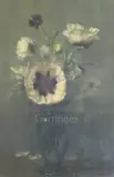 Oriental Poppies' signed, 1945 Fine Art Society label verso 20 x 14in by Alfred Robert Hayward, oil on canvas, sold Jun 2019
