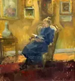 Sue Reading' signed 16 x 15in., New Grafton Gallery label verso by Peter Cuhfeld, oil on board, offered Jun 2019