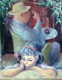 Untitled by Michael Ayrton, oil on board, offered Jun 2019