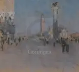 PastelThe Piazzetta late afternoon initialled by Bernard Dunstan, pastel, sold Jun 2019