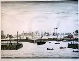 Limited edition colour printThe Harbour published in 1972 by by L. S. Lowry, print, sold Jun 2019