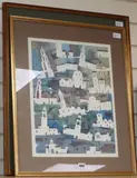 Back Street' and 'Pattern of Churches by Patricia Bate, watercolor, offered Jun 2019