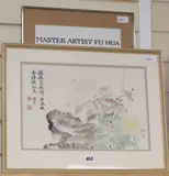Flowers by Fu Hua, Watercolour Paintings', sold Jun 2019