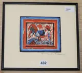 Cockerel, coloured lithograph by Michael Rothenstein, lithograph, sold Jun 2019