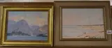 Lugano, Switzerland' and another, 'Domoch by Edward Holroyd Pearce, oil on board, sold Jun 2019