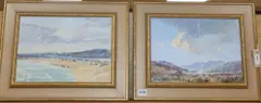 Domoch Sands' and companion piece, 'From Domoch Links, Scotland by Edward Holroyd Pearce, oil on board, sold Jun 2019