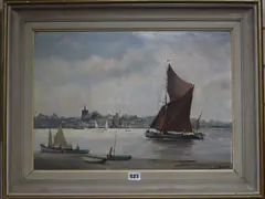 Wapping Group by Alfred Vavasour Hammond, oil on board, sold Jun 2019