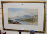Boatman on a lake by Cornelius Pearson, 1869, watercolour, offered Jun 2019