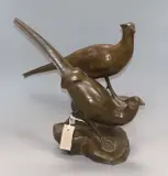 An Art Deco bronze of two pheasants by Irénée Rochard, bronze, sold Jun 2019