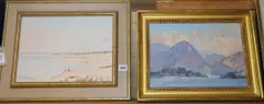 Lugano, Switzerland' and another, 'Domoch by Edward Holroyd Pearce, oil on board, sold Jun 2019