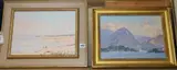 Lugano, Switzerland' and another, 'Domoch by Edward Holroyd Pearce, oil on board, sold Jun 2019