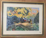 Garden in Summer by Francis Hoyland, acrylic on paper, sold Jun 2019