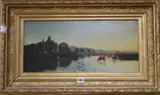River landscape with cattle by Edwin Henry Boddington, oil on canvas, sold Jun 2019