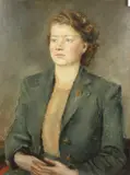 British by Agnes Charles, Oil on Board, sold Aug 2020