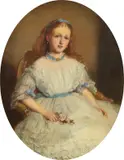 A Portrait of Maria Treffry of Place House, Fowey, Cornwall by Edwin Dalton Smith, Oil on Canvas, sold Aug 2020