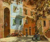 Corriglia, Italy by Jack Cross, Oil on Board, sold Aug 2020