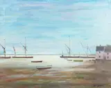 The Harbour at Dusk by Theo Benedict, Oil on Canvas, sold Aug 2020