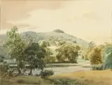 Chanctonbury Ring and Wiston Lake by Charles William Taylor, Watercolour, sold Aug 2020