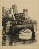 Durham Castle and Cathedral' Etching by M. M. Rudge, Etching, offered Aug 2020