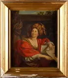 Portrait of the Samian Sybil by called Il Guercino Giovanni Francesco Barbieri, oil on canvas, sold Oct 2012