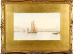 Shipping scene by George Stanfield Walters, a pair, sold Aug 2012