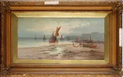 Beach scene by Sidney Yates Johnson, sold Aug 2012