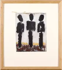 Three Figures by Josef Herman, watercolour, offered Aug 2012