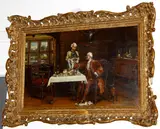 'An Important Dispatch' by Maud Cruttwell, period interior,, sold Aug 2012