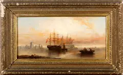 Shipping scenes by William McAlpine, oil on canvas (a pair), offered Aug 2012