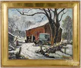 landscape with a barn by William Fisher, oil on canvas, sold Jan 2017