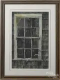 figures in a window by C. Robert Perrin, watercolor, sold Jan 2017