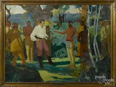 illustration by Theodore Katz, oil on canvas, sold Jan 2017