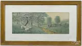 landscape with sheep by Marion Dyer, watercolor, sold Jan 2017
