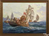 illustration of pirates by Anton Otto Fischer, oil on canvas, offered Jan 2017