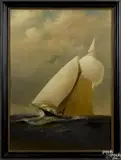 of a racing yacht by Alexander Stuart, oil on canvas, offered Jan 2017