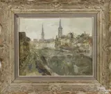 Parisian view of the Seine by Walter Schofield, oil on board, sold Jan 2017