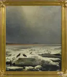 winter landscape by Robert J. Pattison, oil on canvas, sold Jan 2017