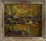 landscape by William Lester Stevens, oil on board, offered Jan 2017