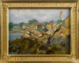 Untitled by Richard Evett Bishop, oil on board, sold Jan 2017