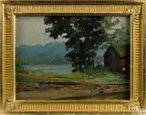 Untitled by Richard Evett Bishop, oil on board, sold Jan 2017