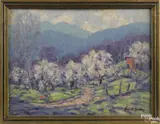 landscape by John W. Bentley, oil on board, sold Jan 2017