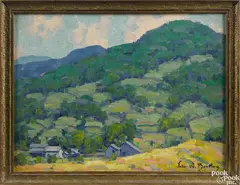 landscape by John W. Bentley, oil on board, sold Jan 2017