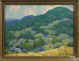 landscape by John W. Bentley, oil on board, sold Jan 2017