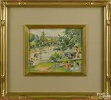 of figures swimming by Martha Walter, watercolor, offered Jan 2017