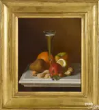 still life with fruit and a champagne flute by Theodor van der Beek, oil on panel, sold Jan 2017