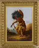 rendition of Bodmer's iconic portrait of Pehriska-Ruhpa by Karl Bodmer, oil on canvas, offered Jan 2017