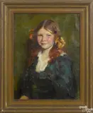 portrait of a young girl by William Cotton, oil on canvas, offered Jan 2017