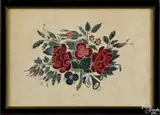 fraktur of flowers by Maria Heebner, watercolor, sold Jan 2017
