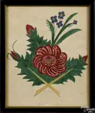 fraktur of flowers by Maria Heebner, watercolor, sold Jan 2017